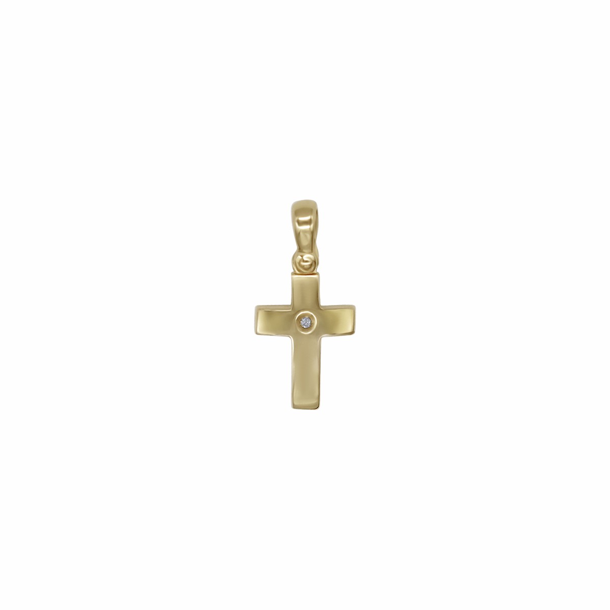 CROSS PENDANT - GOLD AND ZIRCONIA