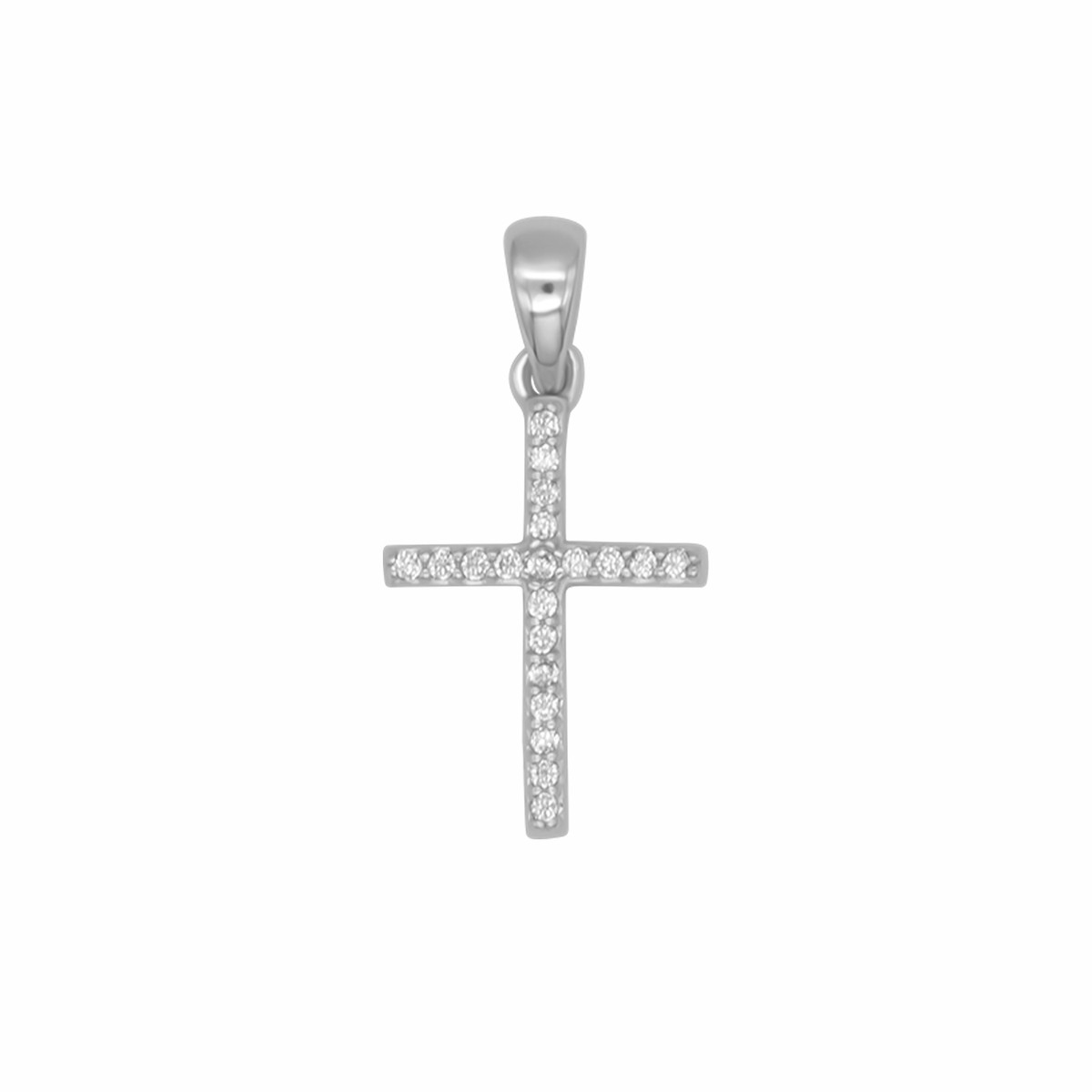 CROSS PENDANT - ZIRCONIA AND SILVER