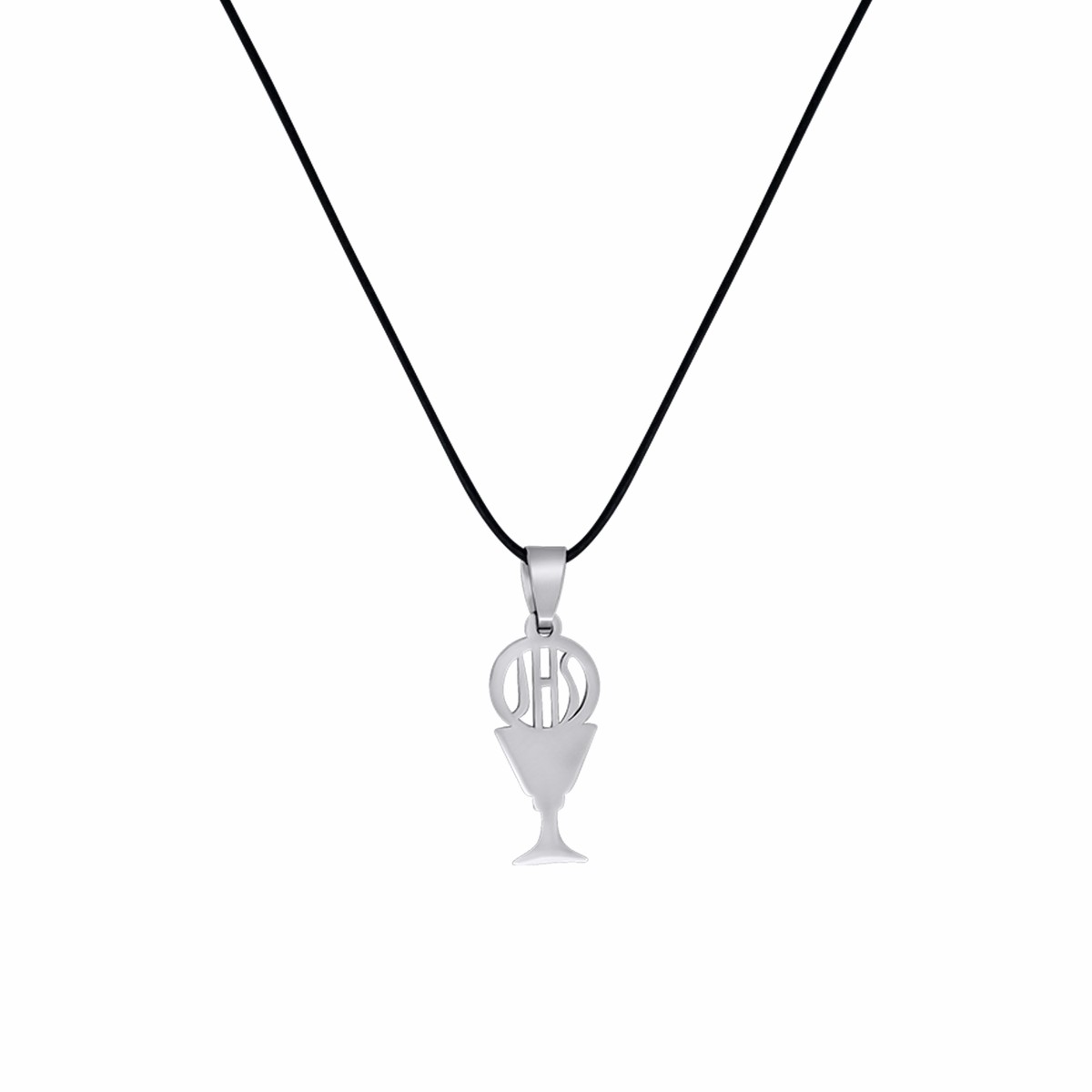 FIRST COMMUNION NECKLACE - RUBBER CORD AND STEEL