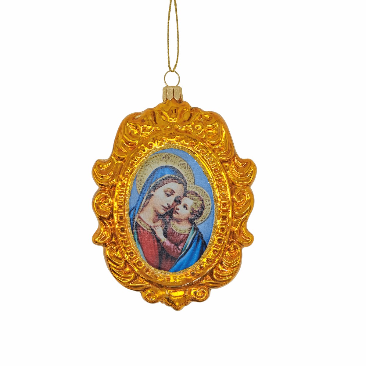MADONNA WITH CHILD - CHRISTMAS TREE DECORATION - GLASS