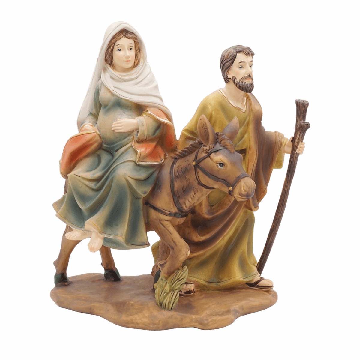 PREGNANT MARY WITH ST JOSEPH - STATUE - RESIN