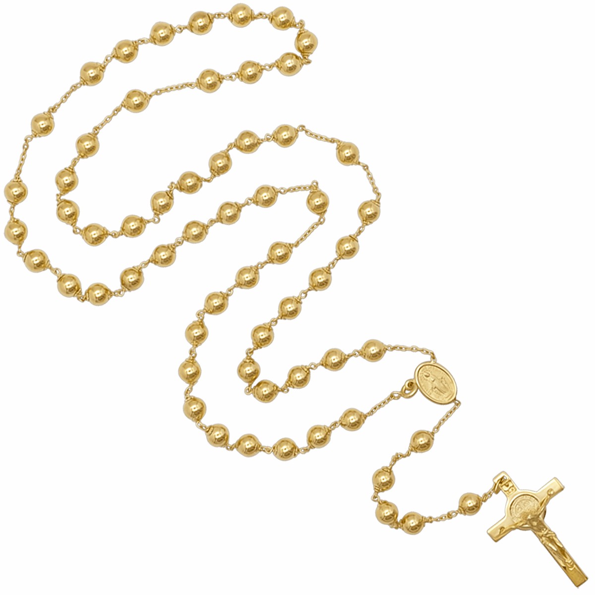 ST BENEDICT CROSS - ROSARY - GOLD