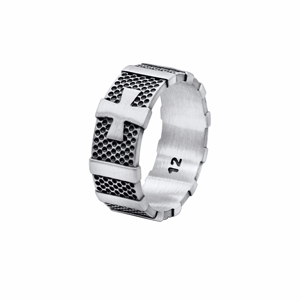 CROSS - ROSARY RING - SILVER