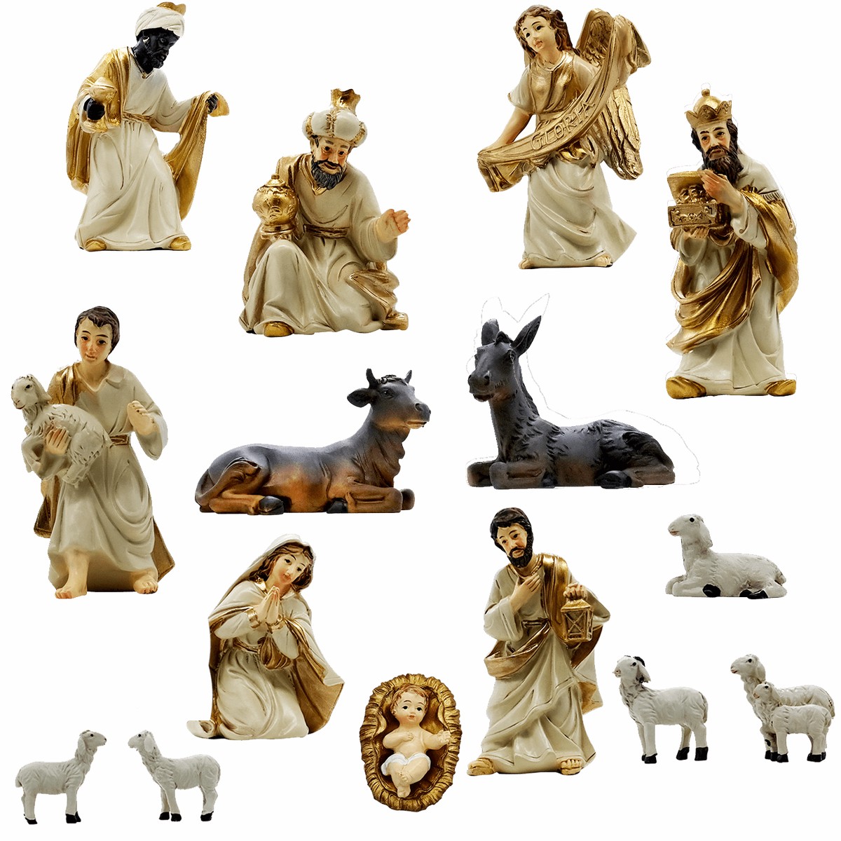 NATIVITY FIGURES SET- CHRISTMAS NATIVITY - RESIN