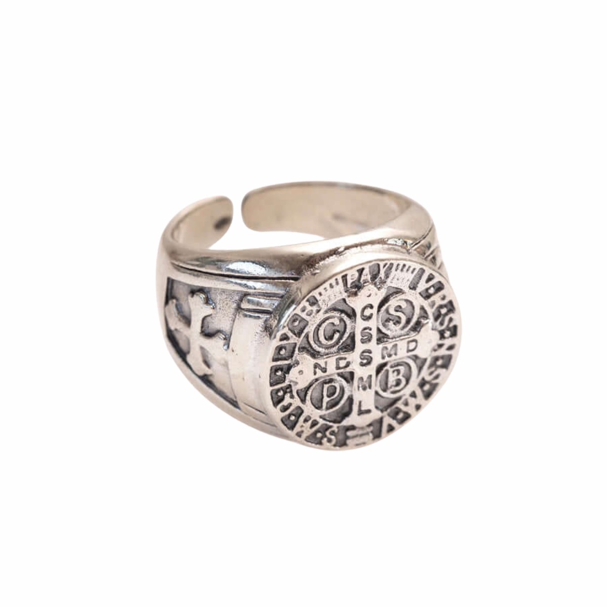 SAINT BENEDICT MEDAL RING - SILVER