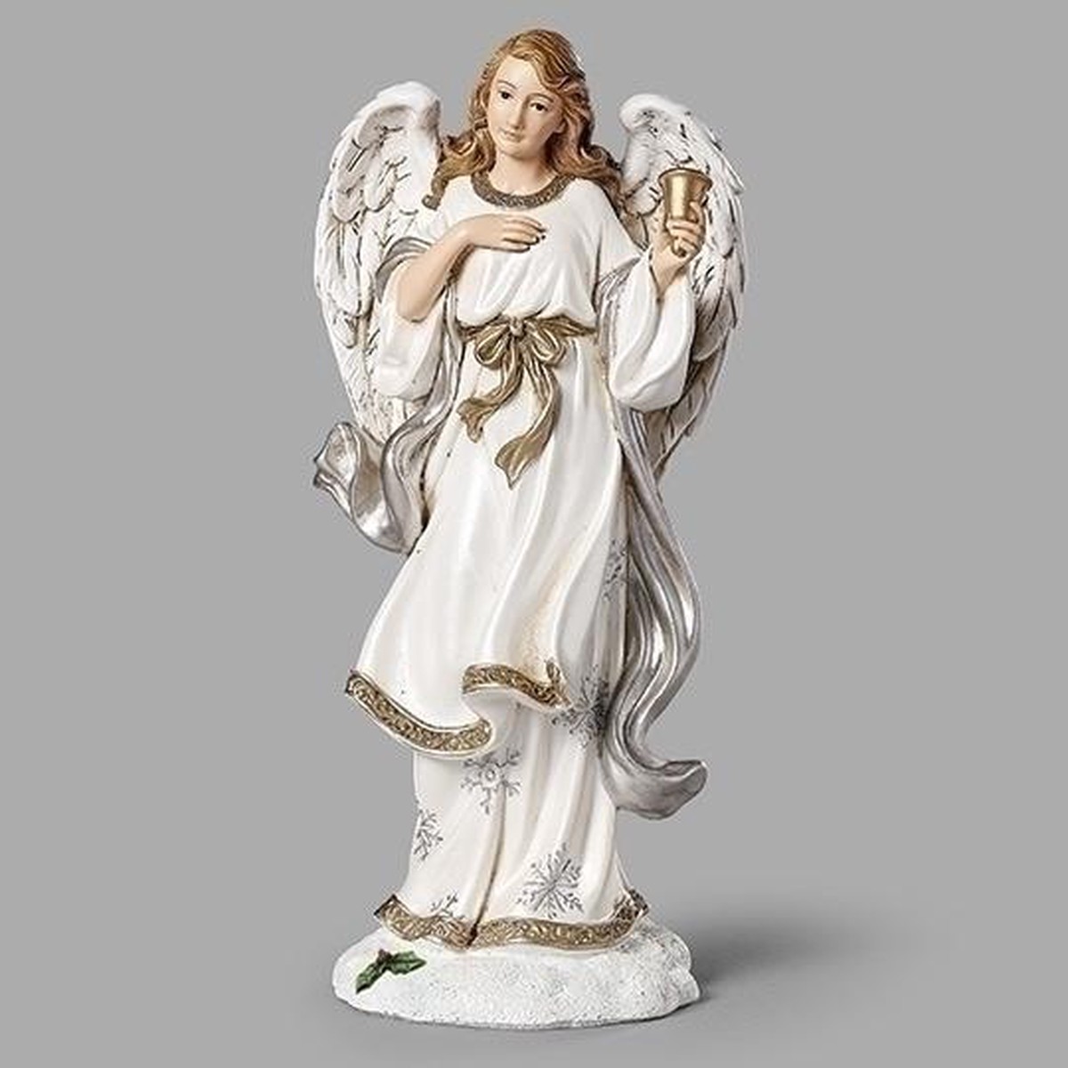 9"H Angel Holding Bell Figure