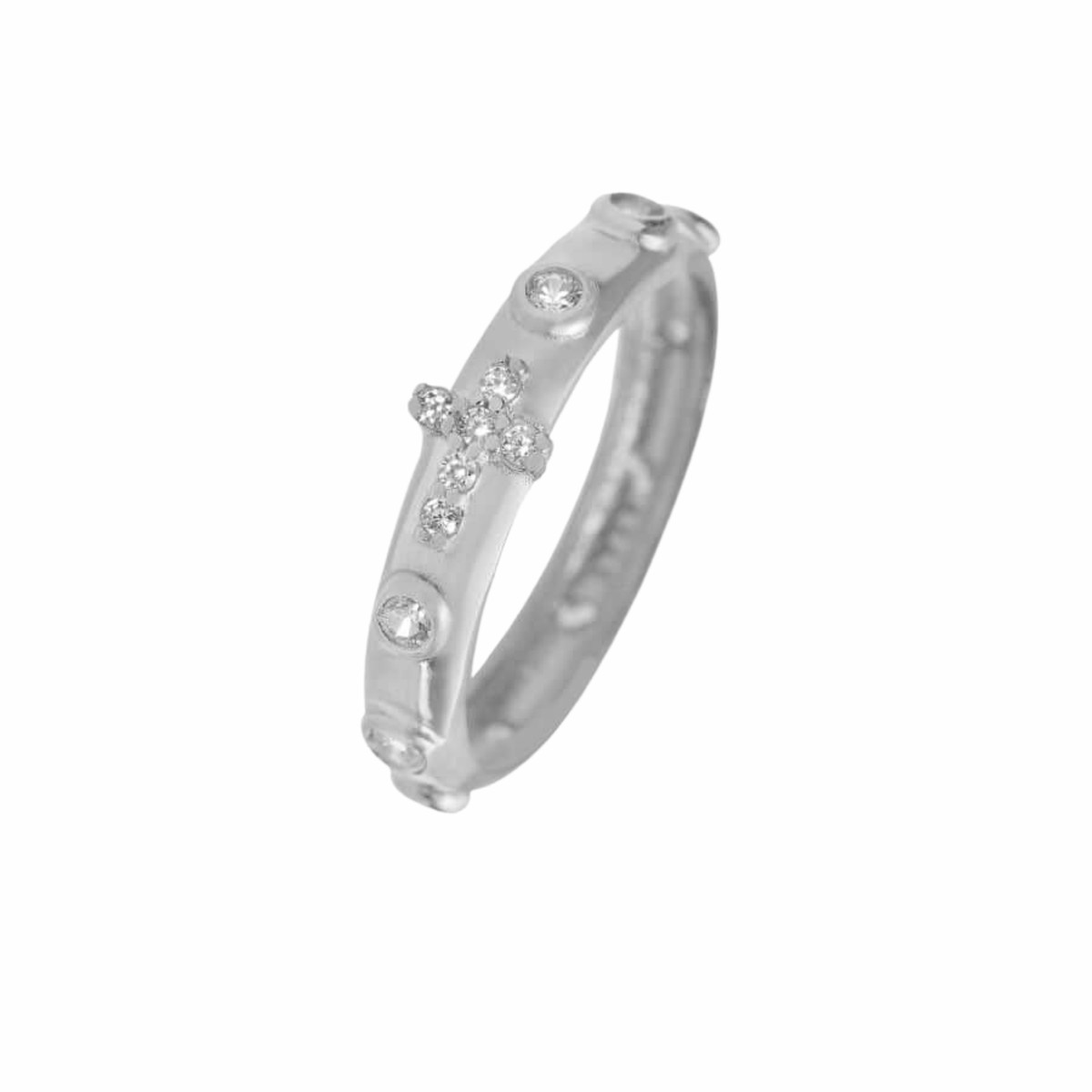 ROSARY RING - SILVER - ZIRCONIA
