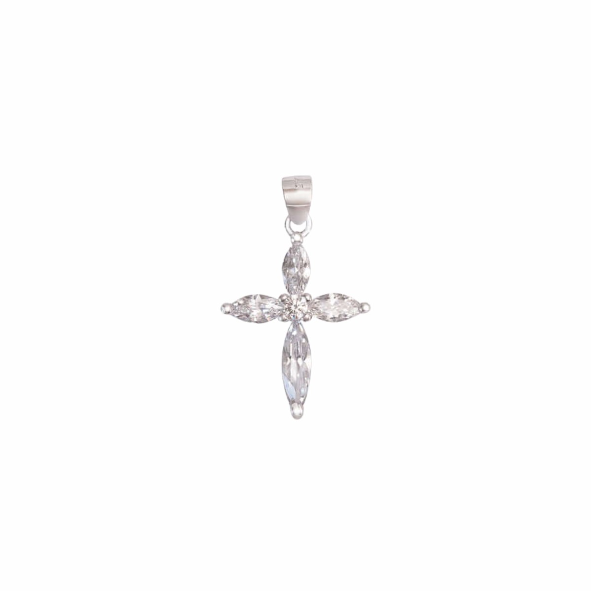 ZIRCONIA CROSS PENDANT - SILVER