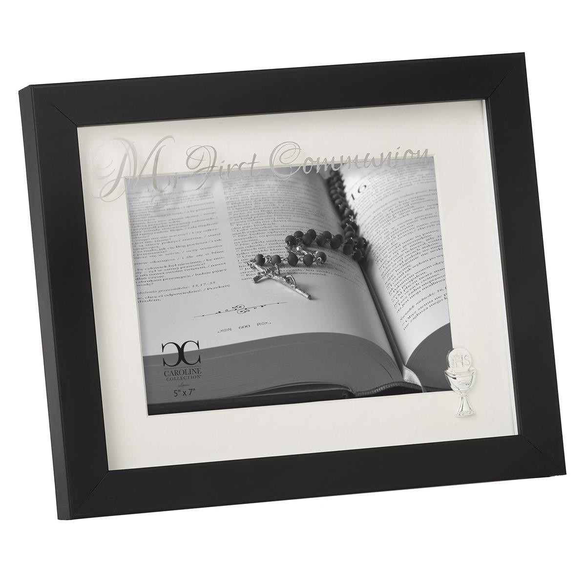 8" H First Communion Black Frame, 7 X 5