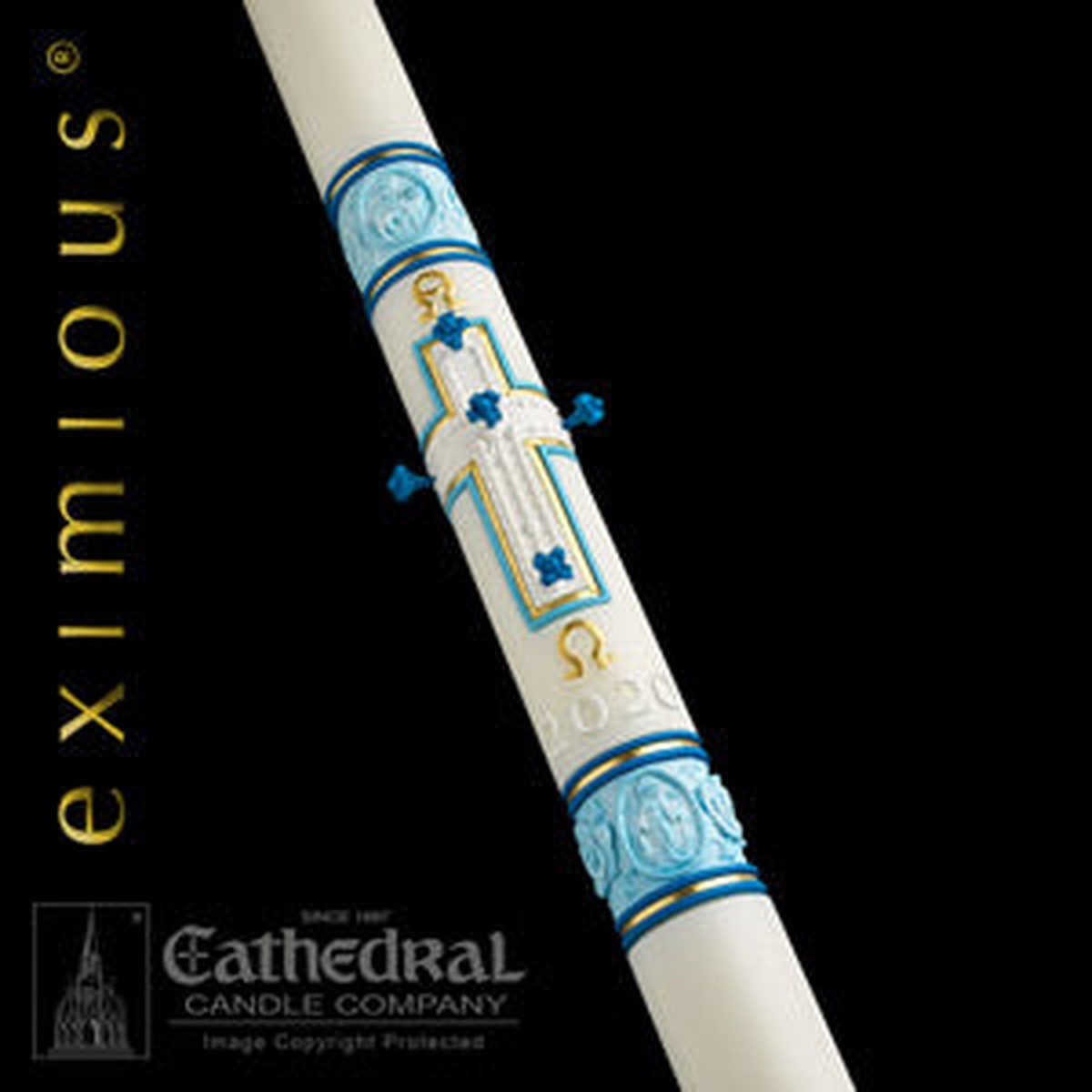 Most Holy Rosary Paschal Candle | Eximious Collection | Prayer Candles