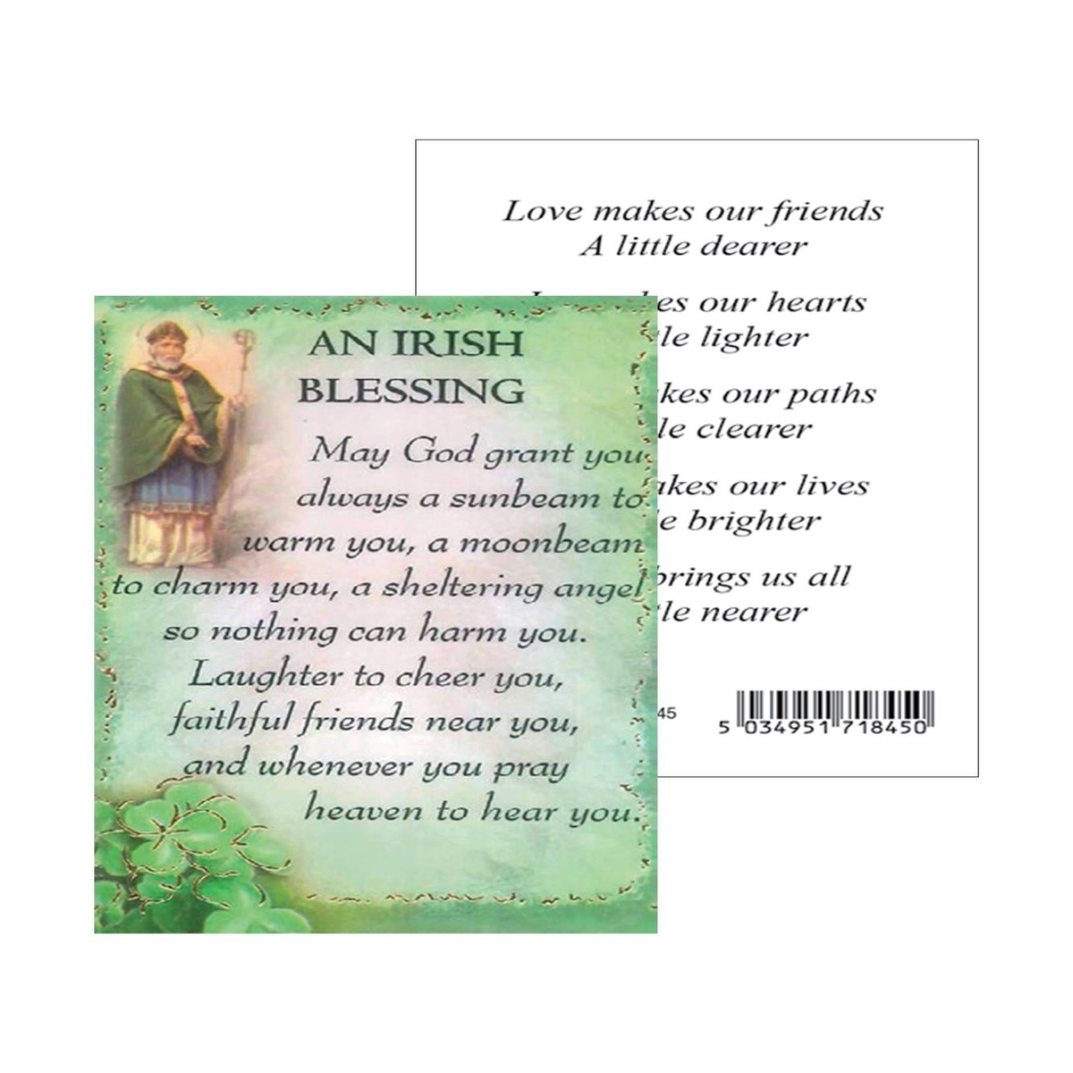 An Irish Blessing Laminated Prayer Card