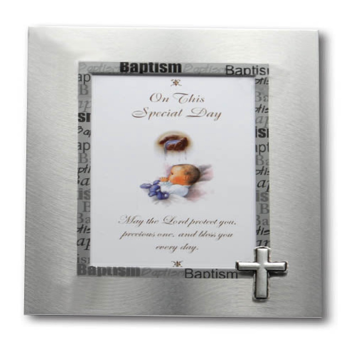 Brushed Silver Baptism Frame