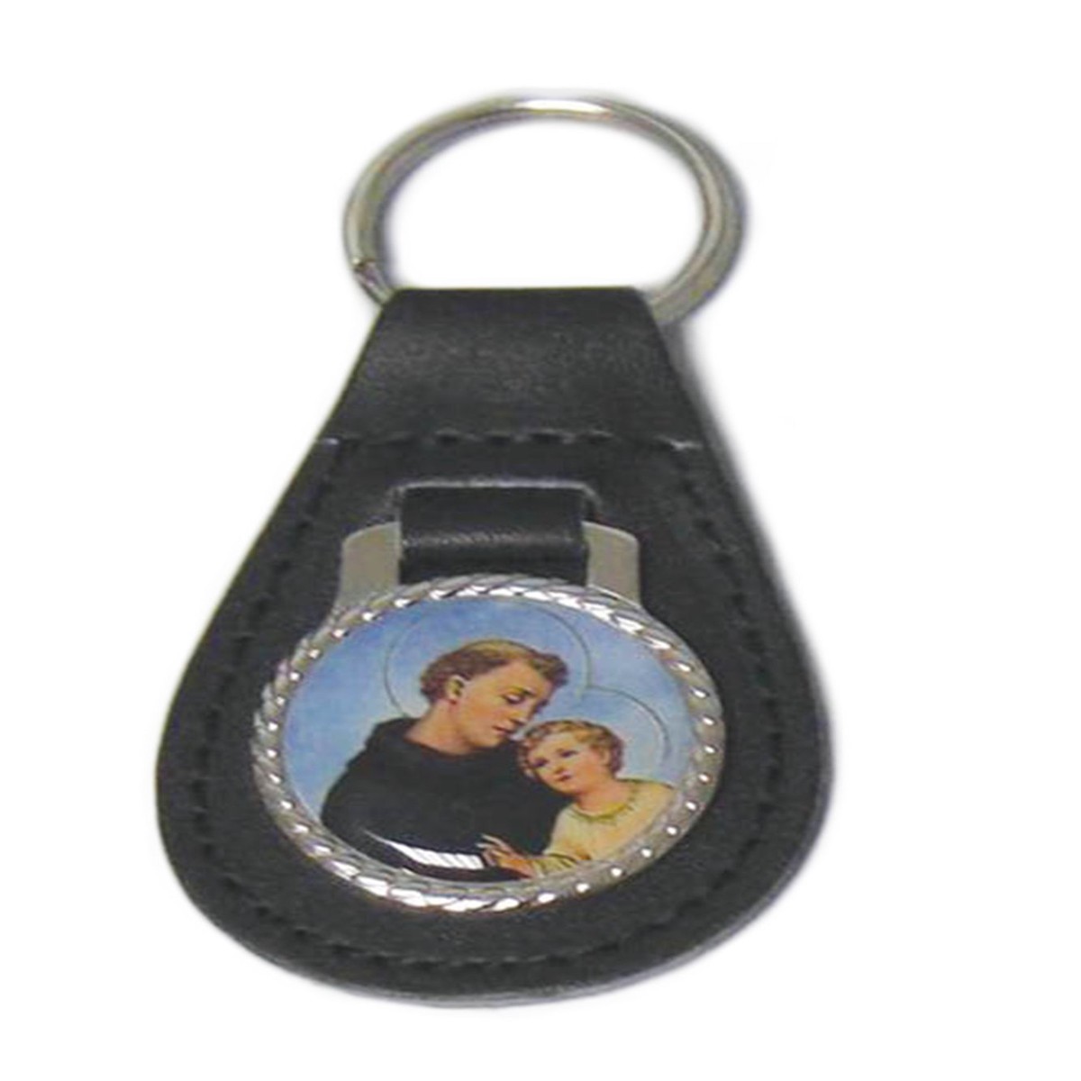 St. Anthony Keyring- Leather