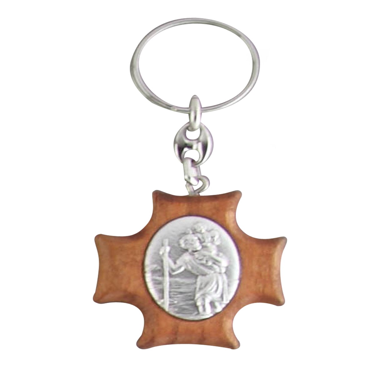 St. Christopher Keyring - Wood