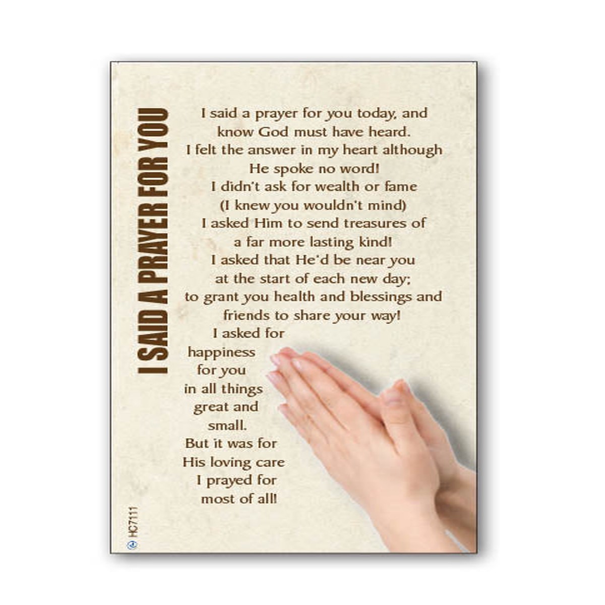 'I said a Prayer For You' Themed Holy Cards