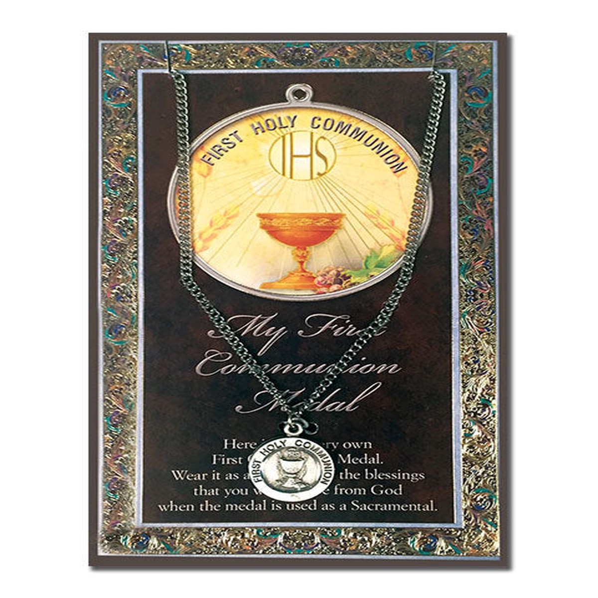 First Communion Biography Leaflet With Pendant Set