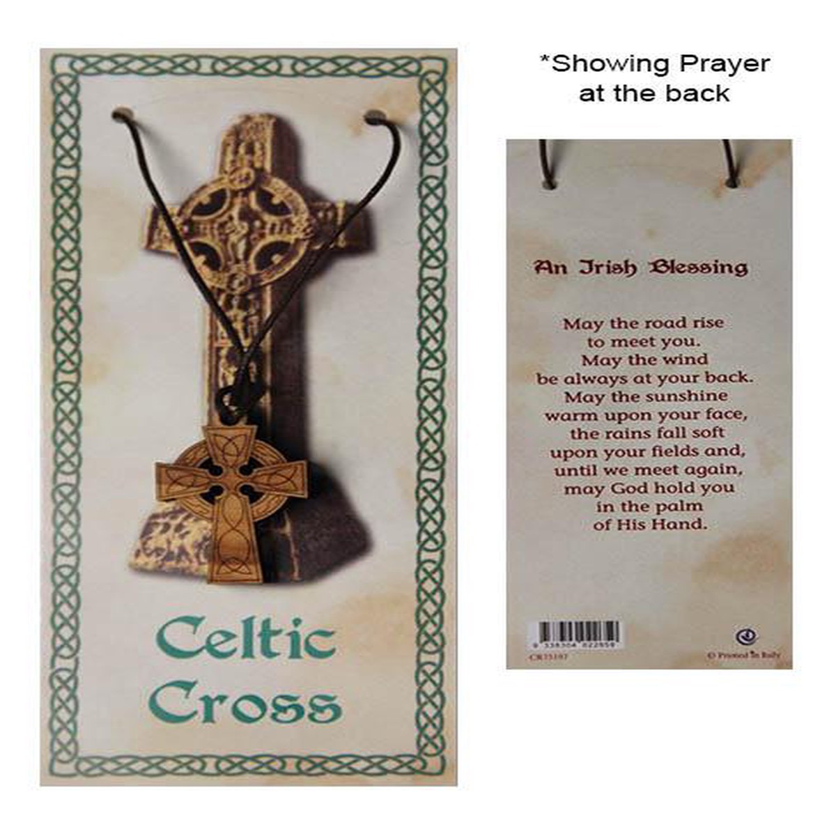 Celtic Cross Cord Necklace With Prayer Card