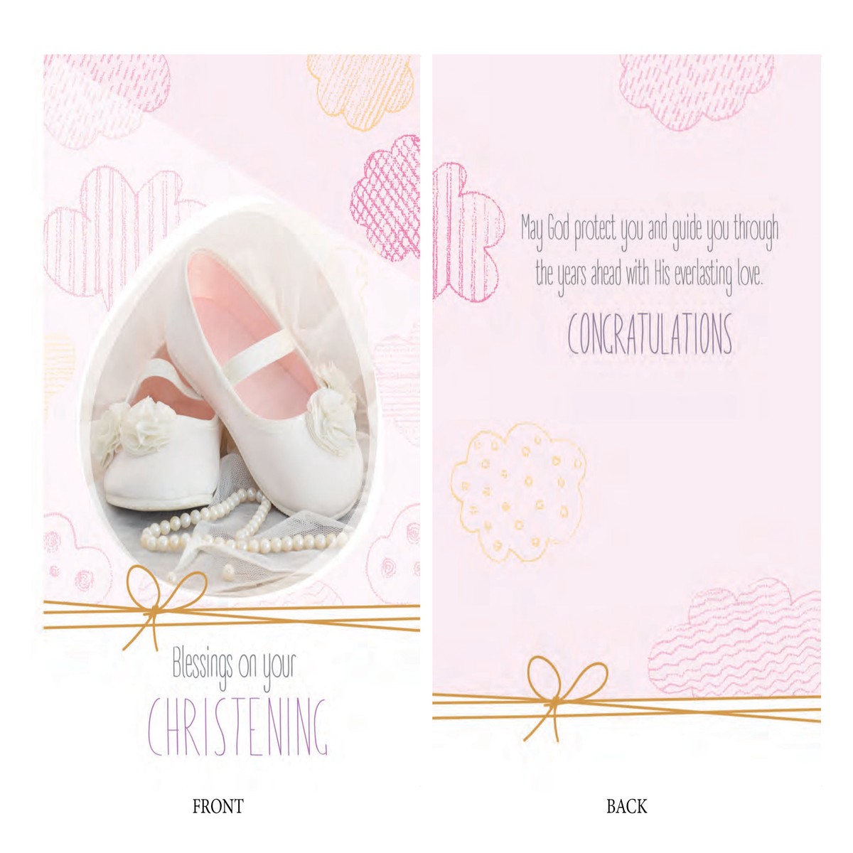 Blessings On Your Christening Card - Girl
