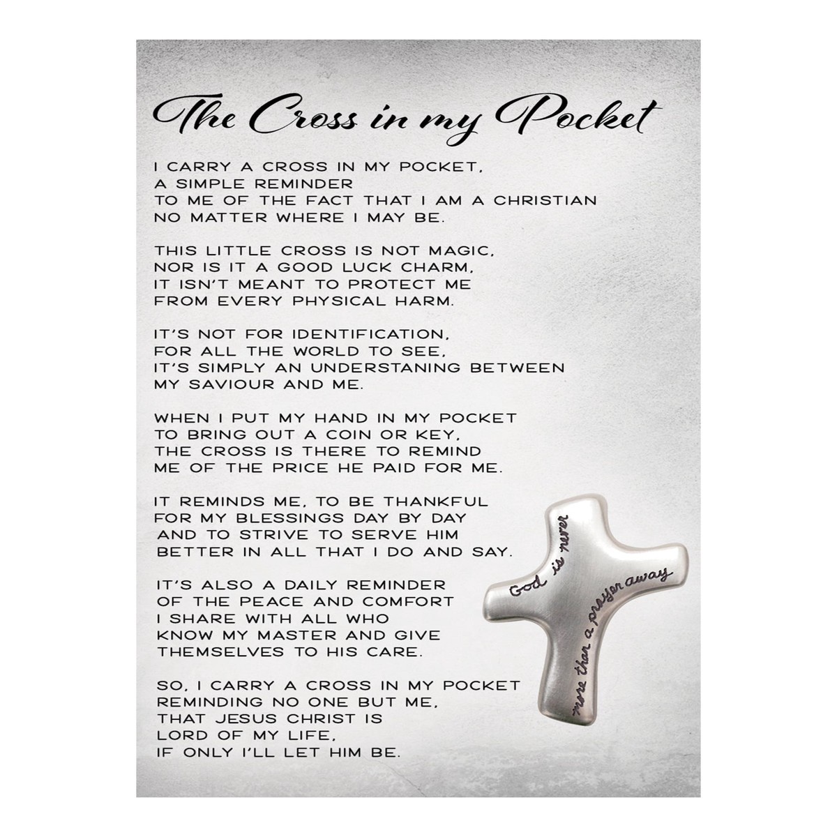 Cross in My Pocket Holy Card