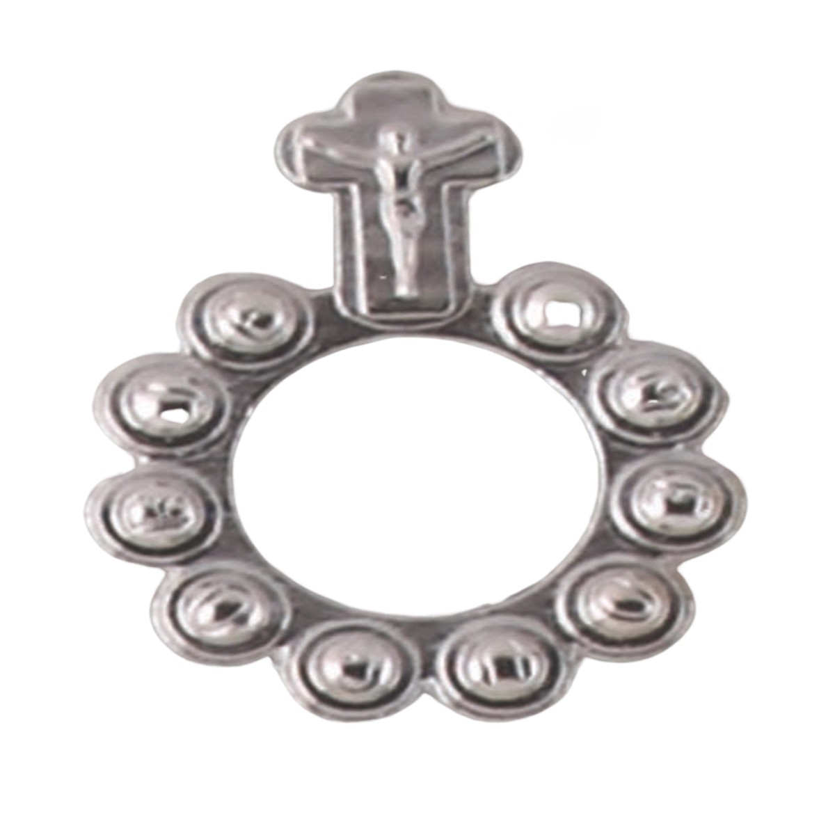 Silver Metal Rosary Ring