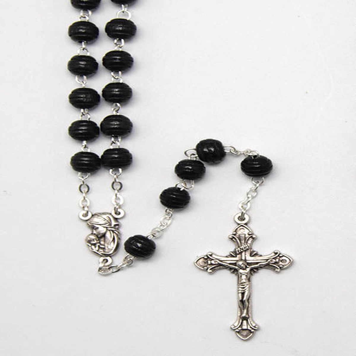Wood Carpino Bead Rosary - Black / Brown
