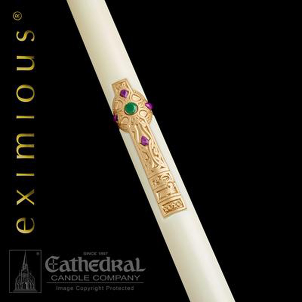 2-3/8" x 48" Cross of Erin Eximious Paschal Candle