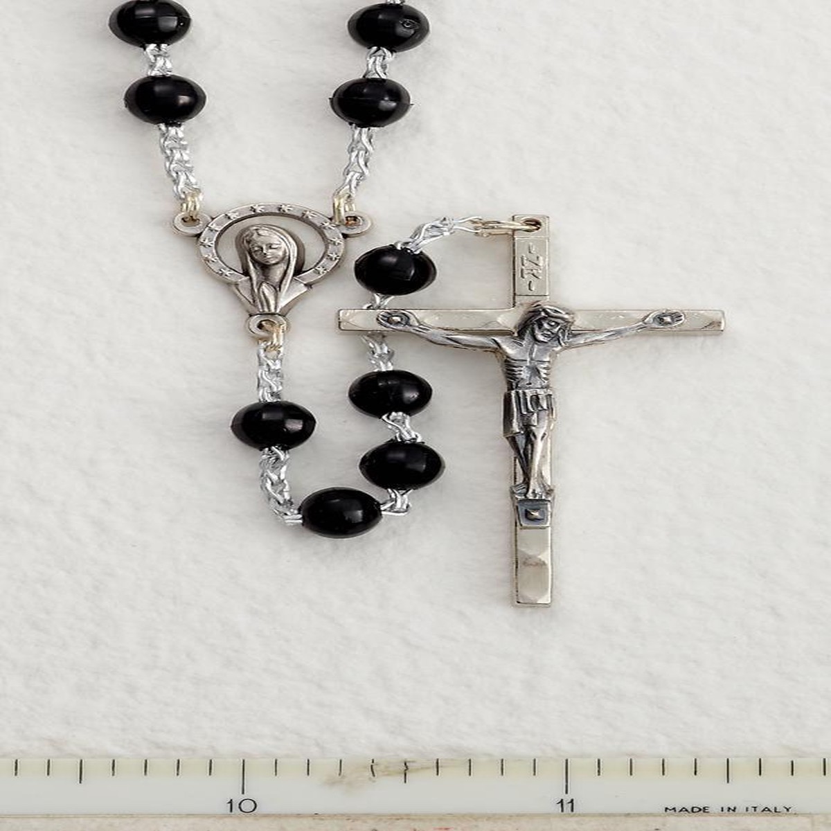 Black Plastic Bead Rosary