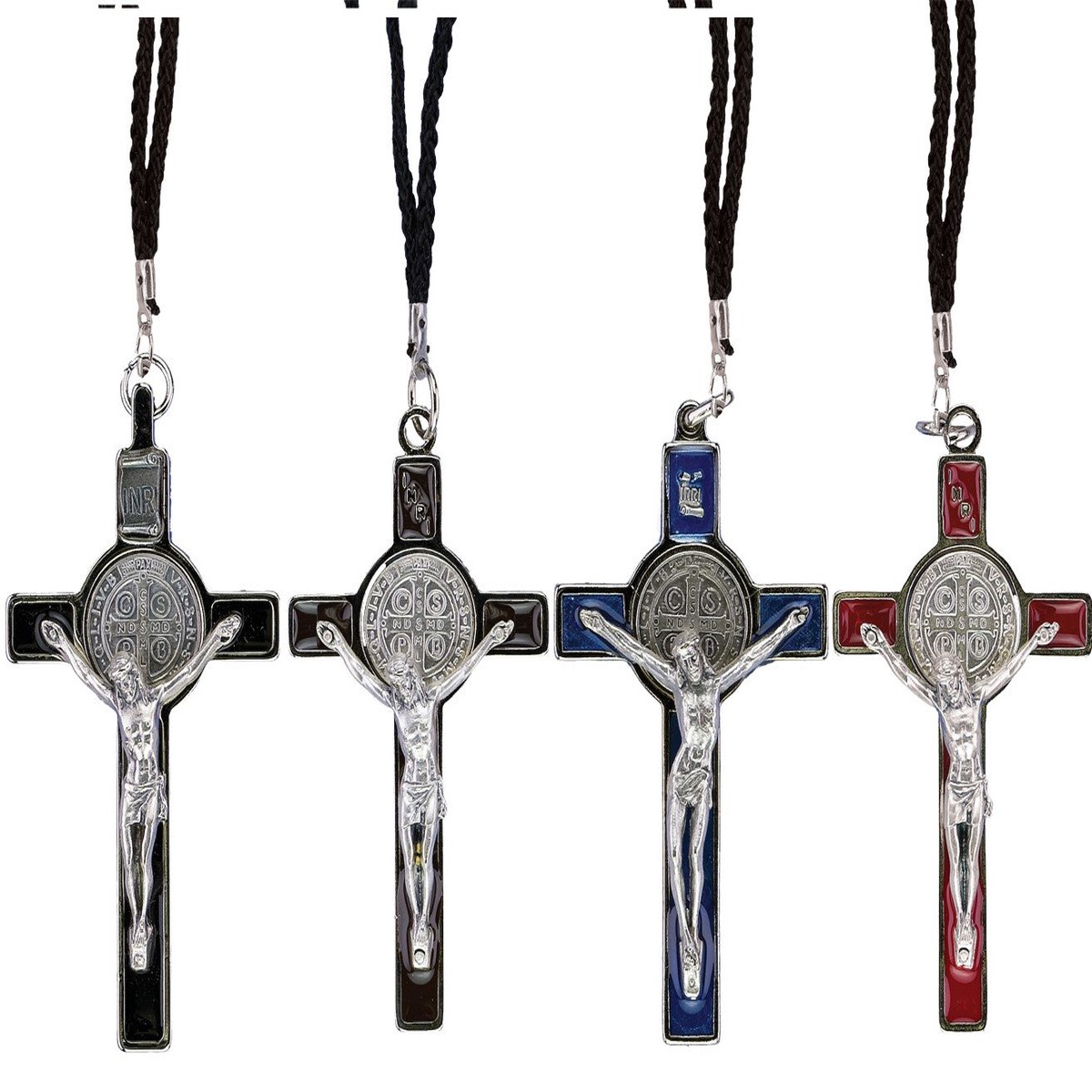 New Arrival Large Black St. Benedict Crucifix on Cord