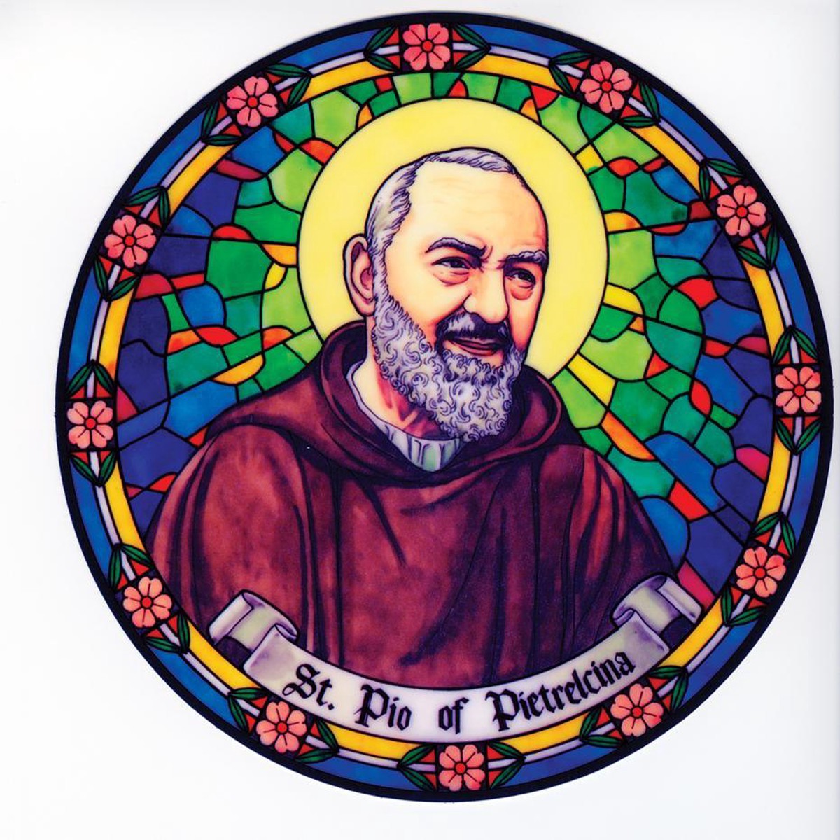 Padre Pio Static Sticker