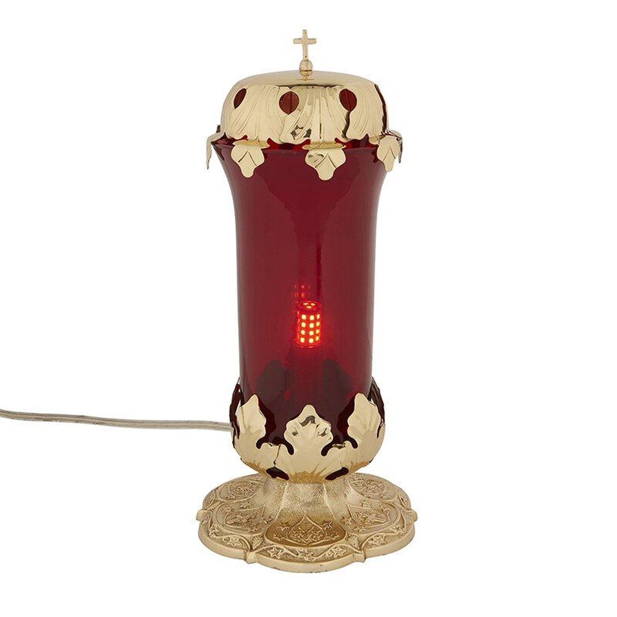 Sanctuary Lamp with Ruby Globe & Top - Electric