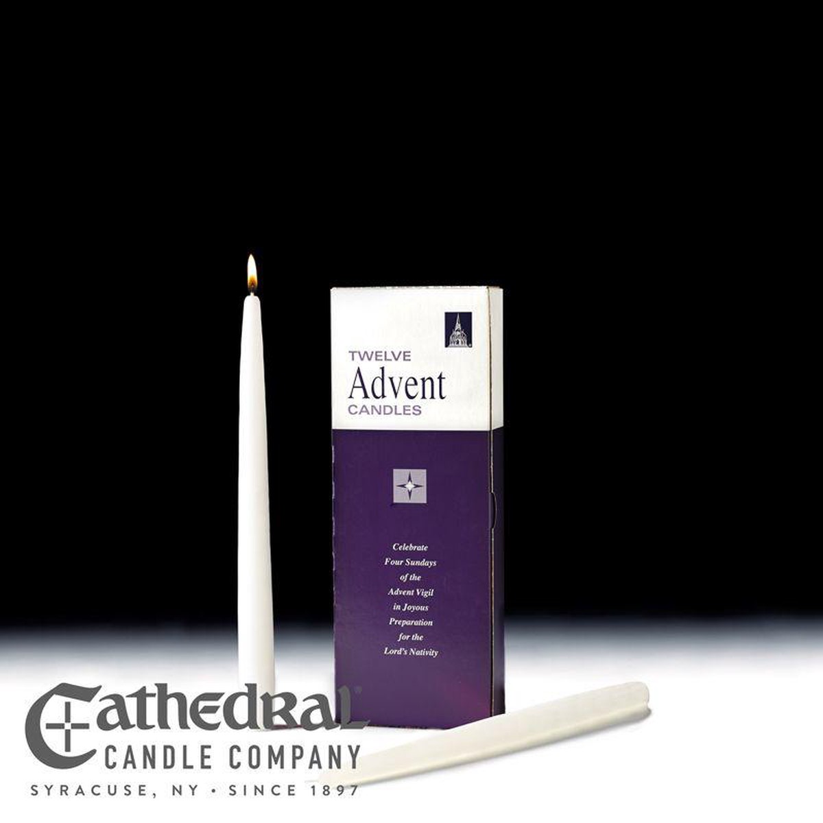 White 12" Advent Taper Candles