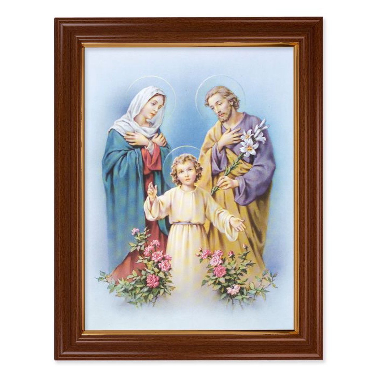 Holy Family Dark Walnut Framed Print 12x16"