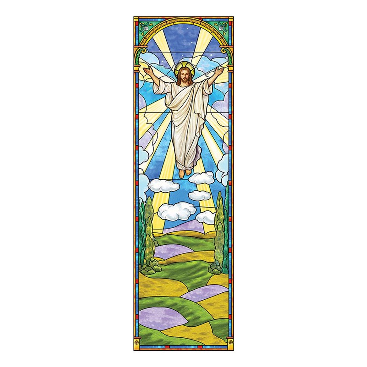 Stained Glass Series Banner - Risen Christ