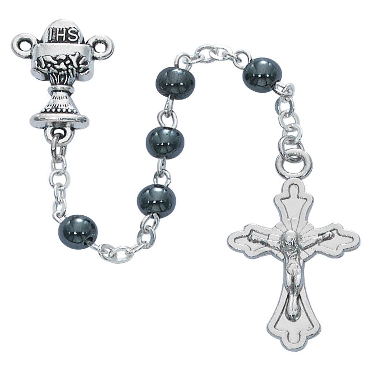 4mm Hematite First Communion Rosary