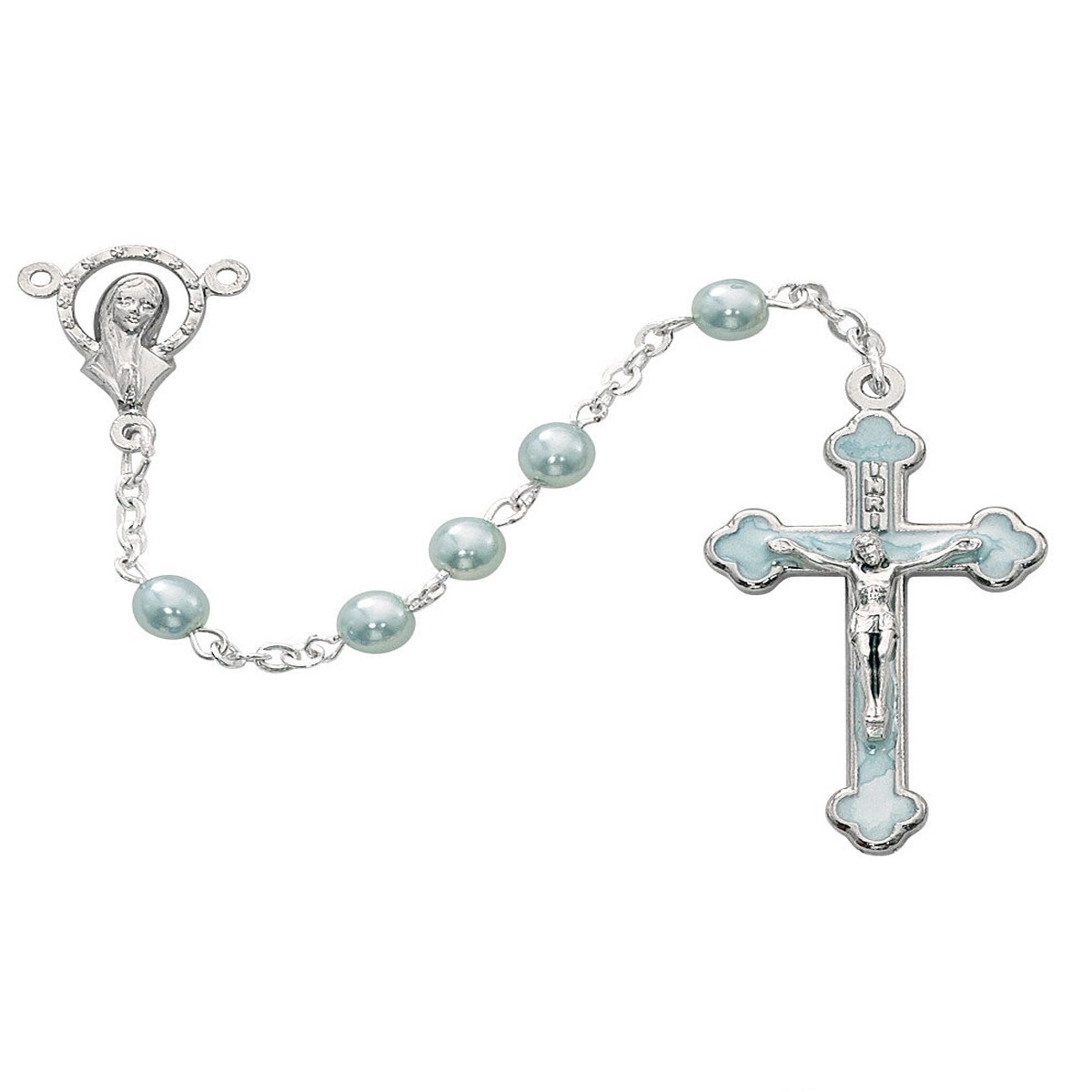 5mm Light Blue Rosary