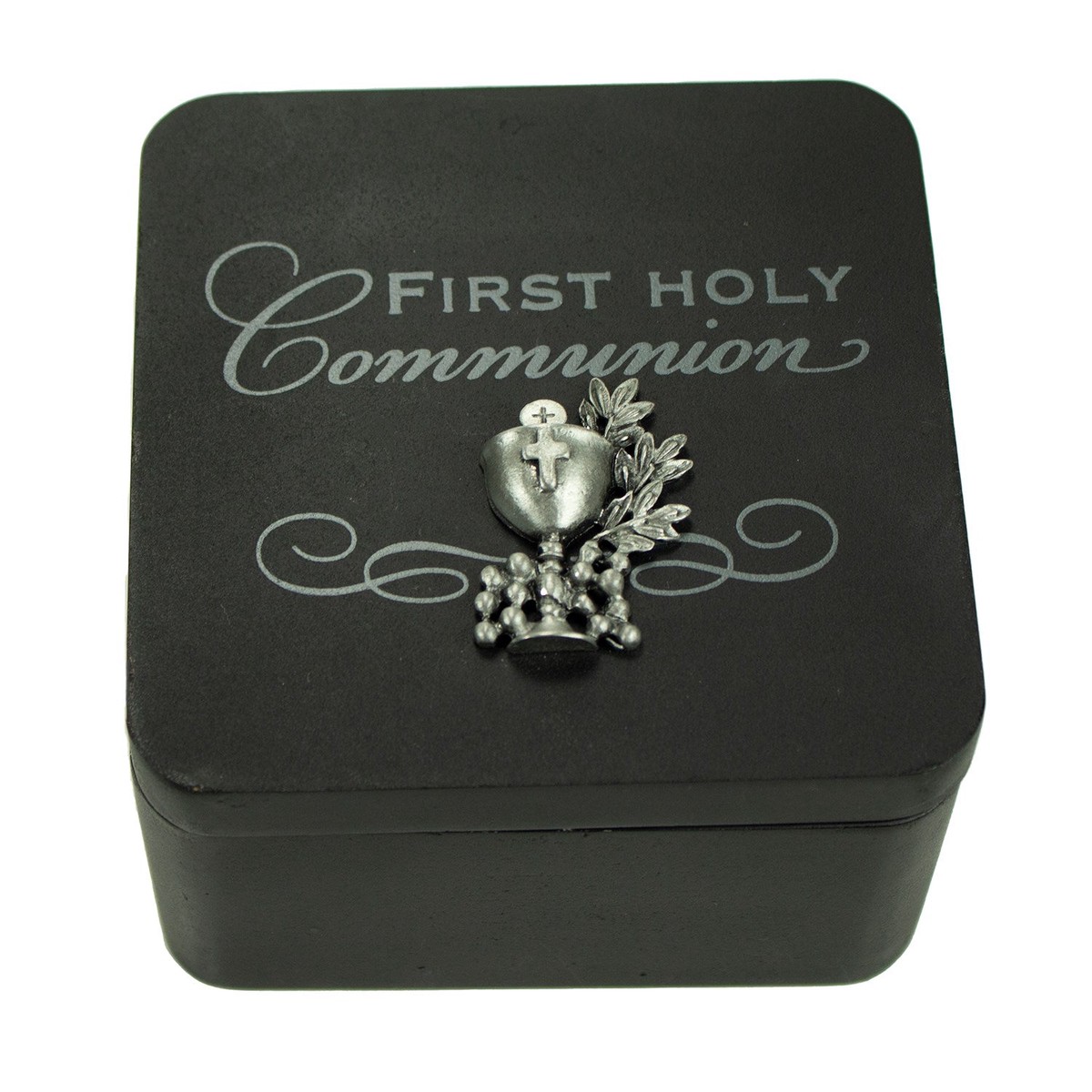 Matte Black First Communion Keepsake Box