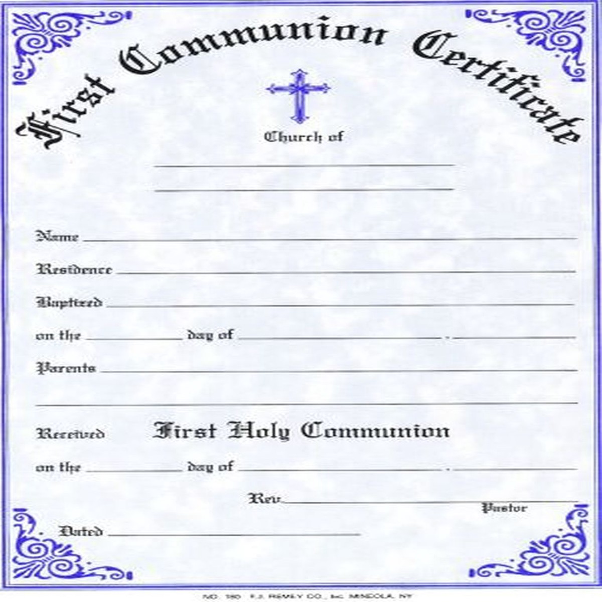 Certificate Pad: First Communion (50 Sheets)