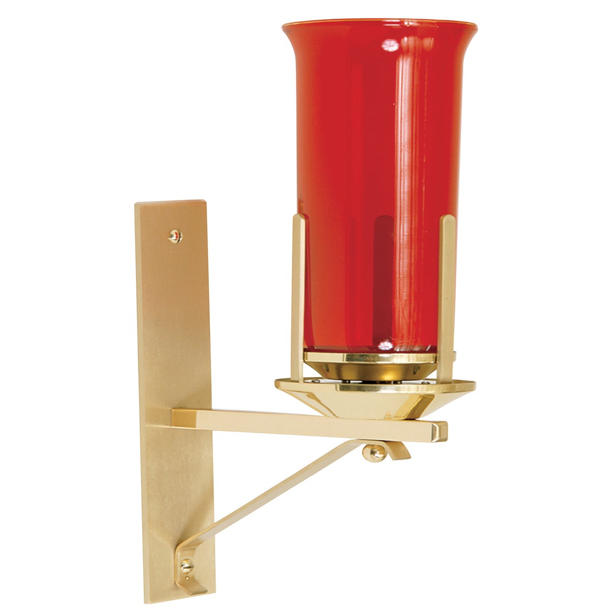 Brass Sanctuary Lamp with Wall Plate