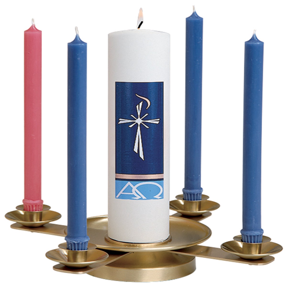 Solid Brass Tabletop Advent Wreath 15"