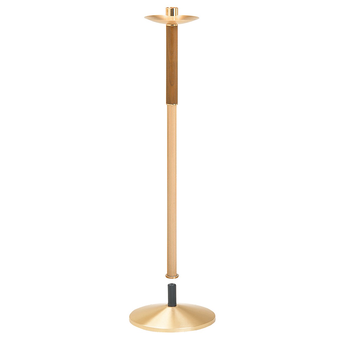 Walnut and Bronze Processional Candlestick 42"