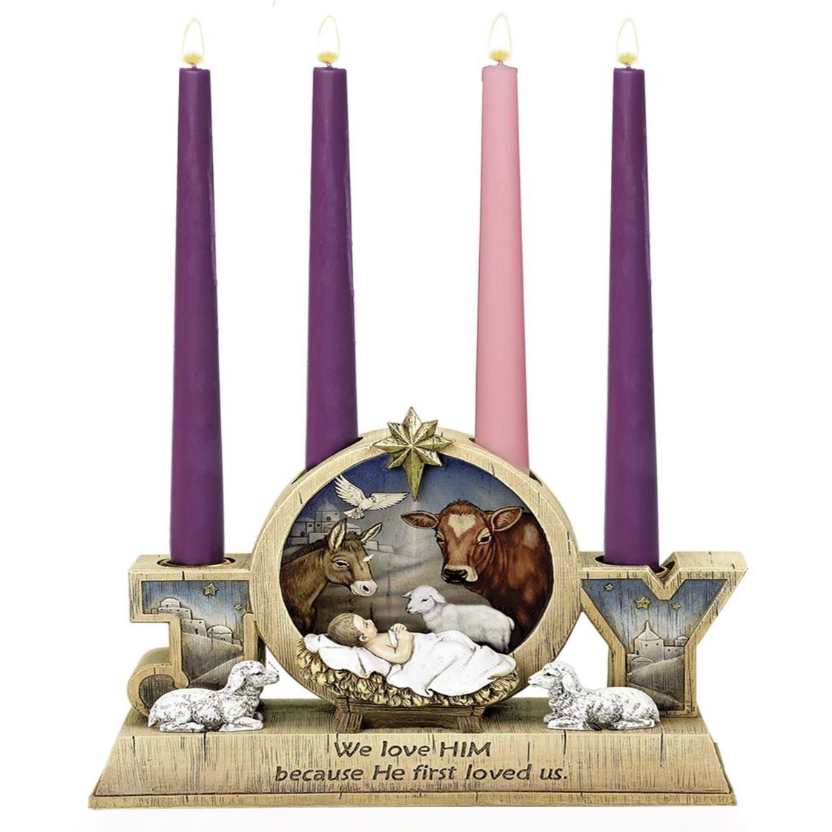 Decorative Advent Candle Holder 7"