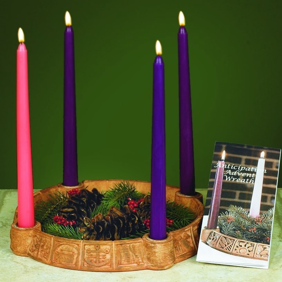 Anticipation Resin Advent Wreath 11-1/4"