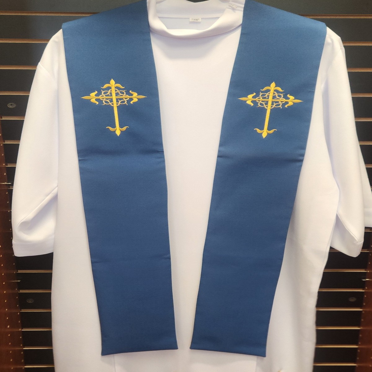 Blue Overlay Stole - SL2023STOLEB