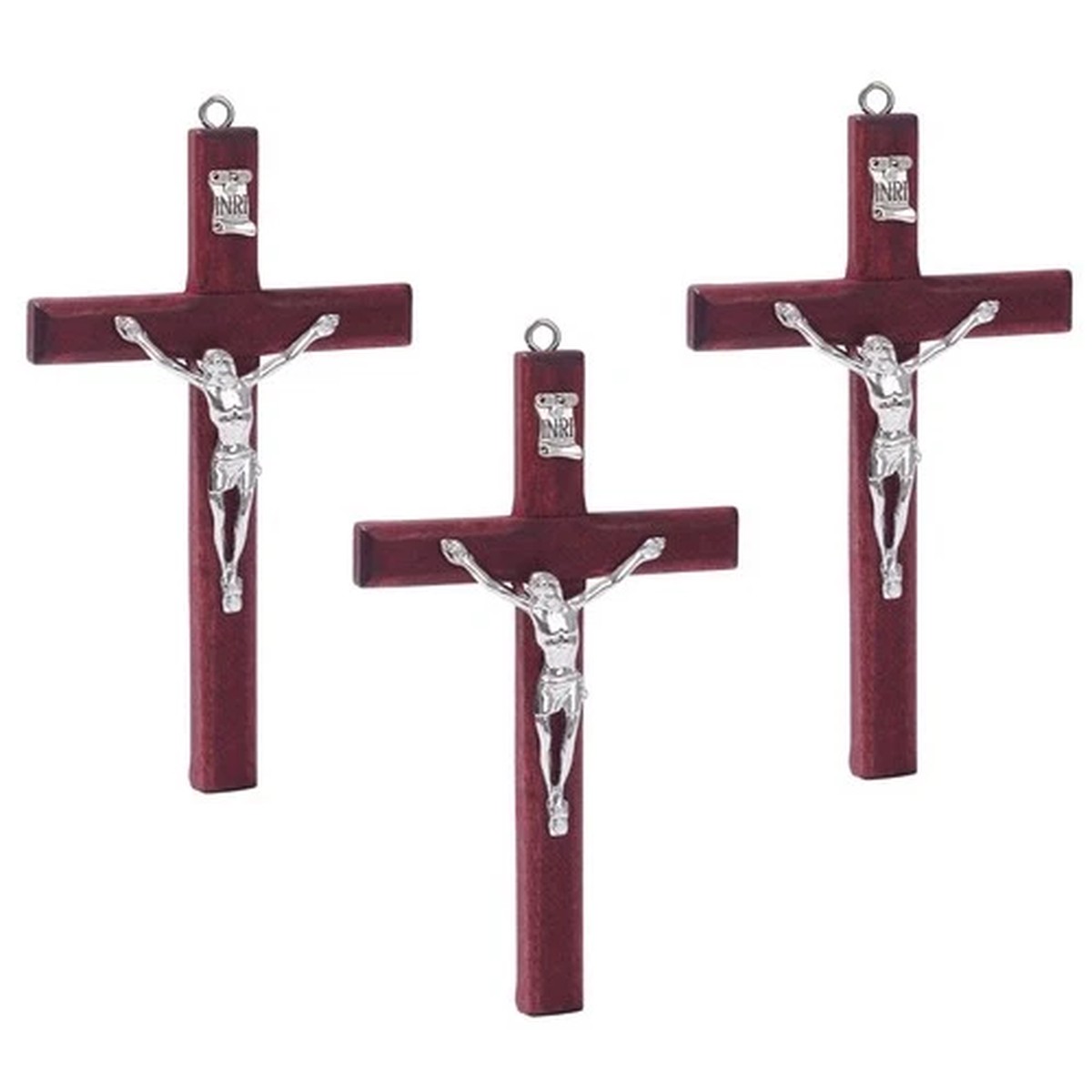 ZYFLSQ Catholic Crucifix Wall Cross 3 Pack, 4.7 inch Small Catholic Wooden Je...