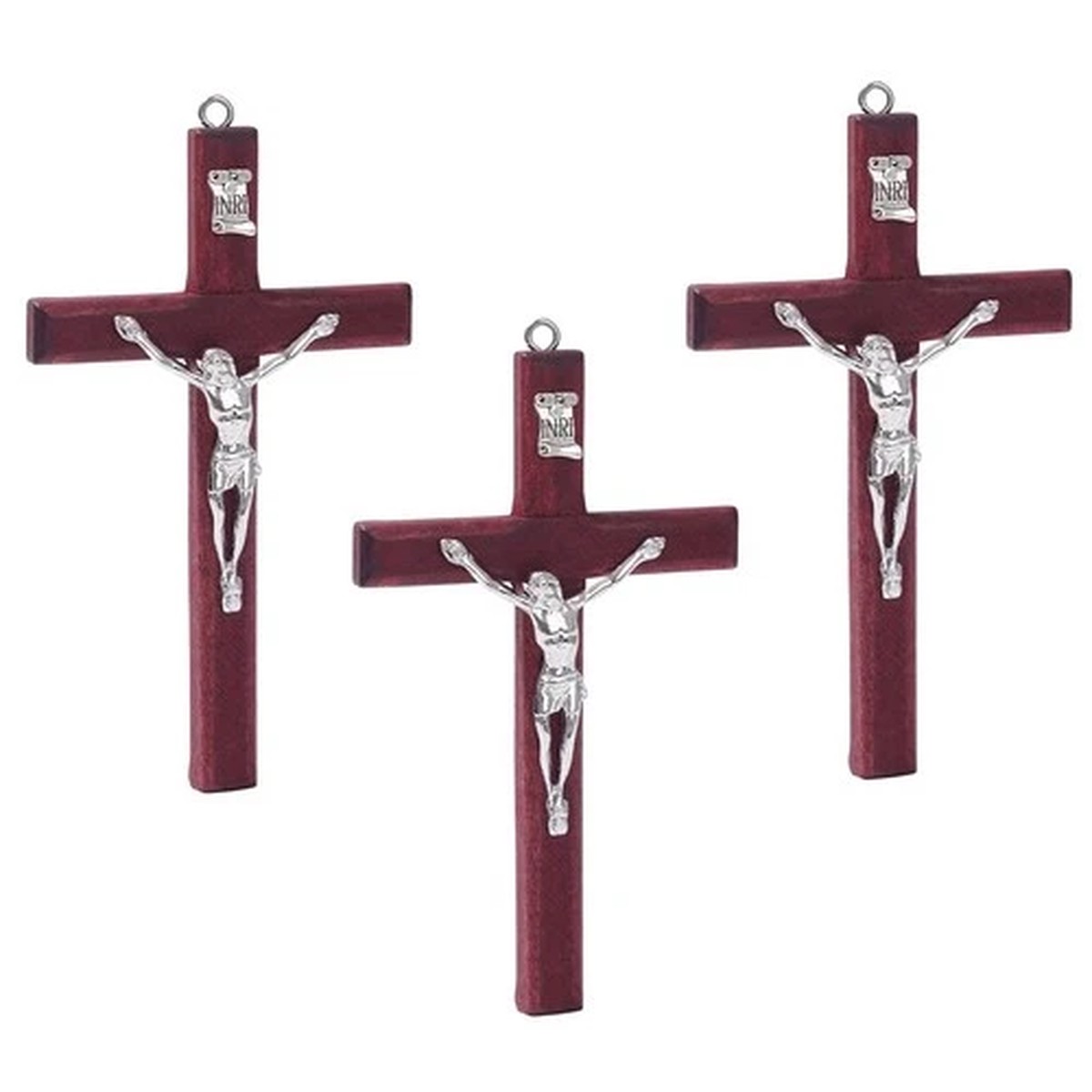 ZYFLSQ Catholic Crucifix Wall Cross 3 Pack, 4.7 inch Small Catholic Wooden Jesus